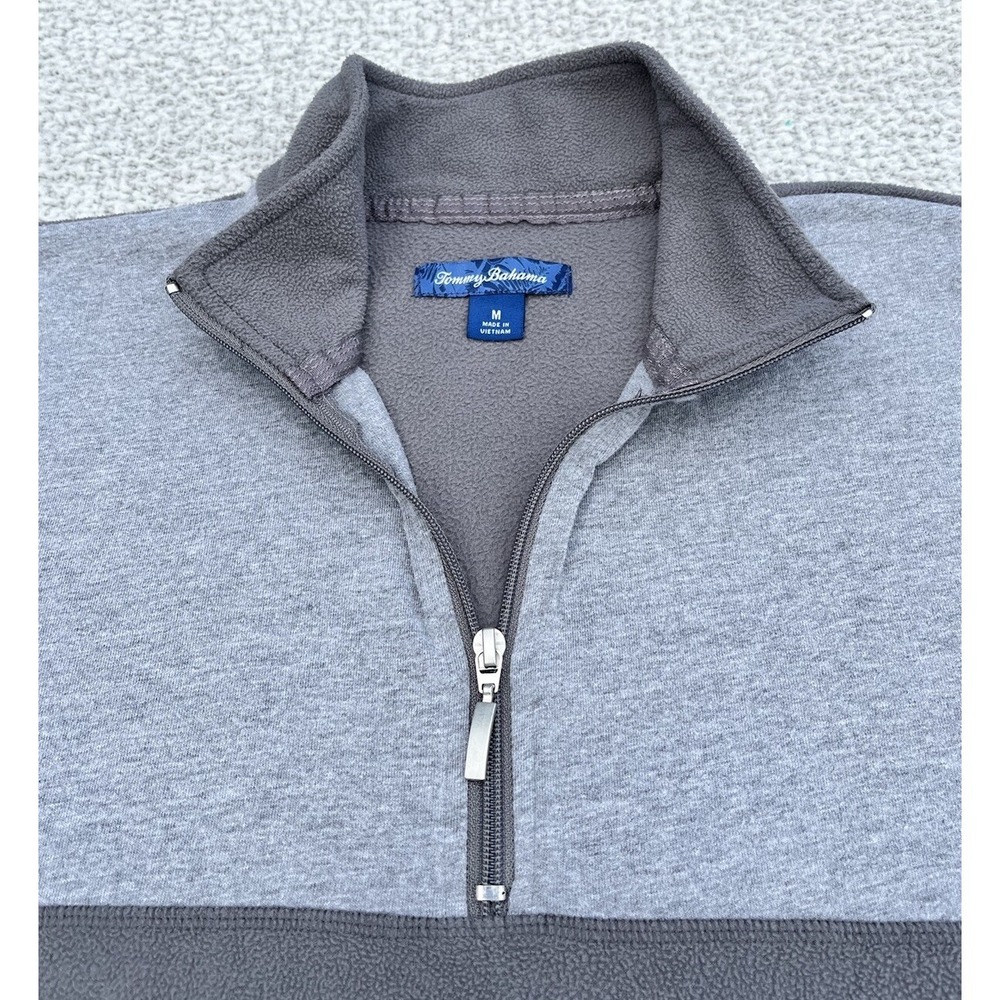 Tommy Bahama 1/4 Zip Pullover Long Sleeve Gray Activewear Golf Men's Medium